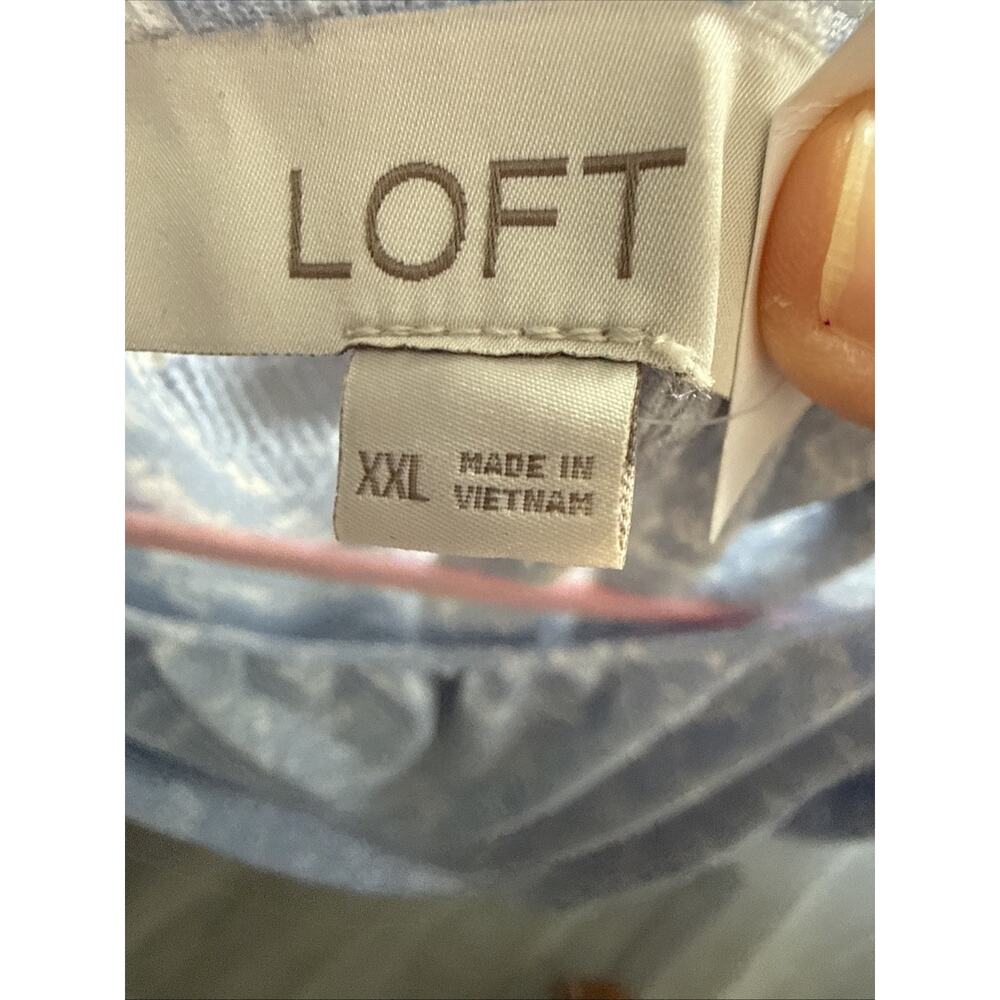 Loft Bouquet Flutter Sleeve Boatneck Top, XXL 2XL - Picture 4 of 5
